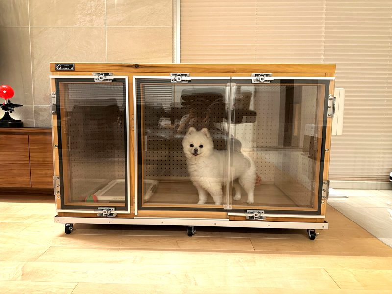 犬小屋製作工房K - 防音ケージカバー6（ドア）大 クレセント