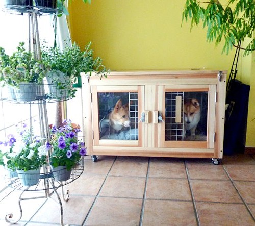 値下げ中)防音犬小屋/ペットハウス犬小屋制作工房K 空気清浄機(ロスナイ)付☆ 犬小屋製作工房K - 木製防音の犬小屋 1100
