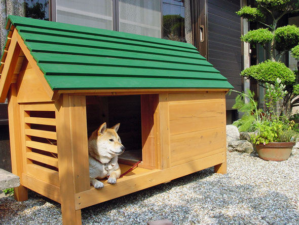 犬小屋製作工房k デッキ付き柴犬の犬小屋