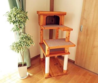 完成したオリジナルキャットタワー 完成したオリジナルキャットタワー