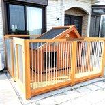 犬小屋にサークル