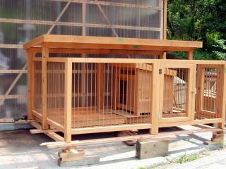 製作中の犬小屋写真